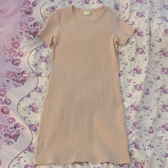 WILFRED FREE Round Neck Mini Dress Peach Size XS - Picture 1 of 5